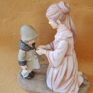 Vintage Porcelain Figurine "Dressing Warm"